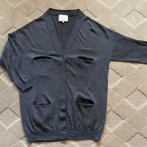 3.1 Phillip Lim Charcoal oversized boyfriend Cardigan Sweater